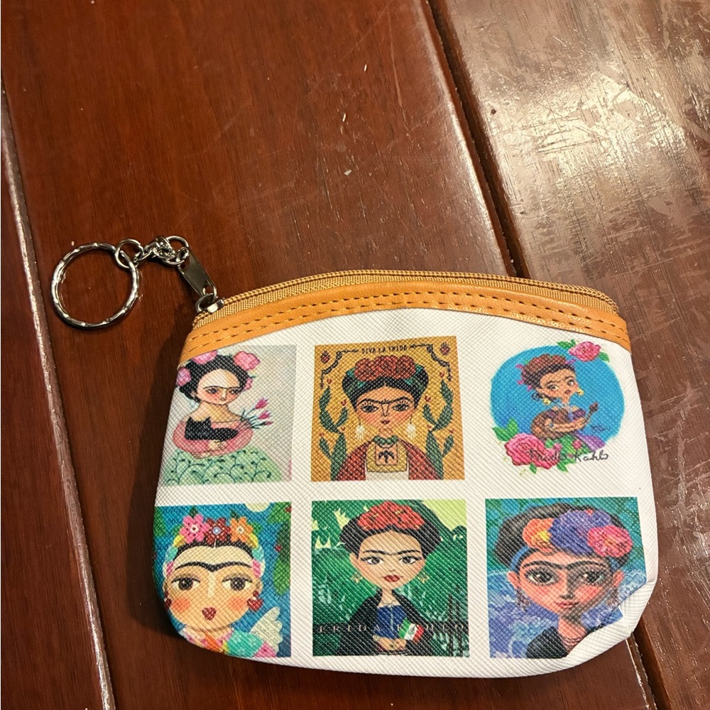 Frida Kahlo Inspired Multicolor Coin Purse with keychain